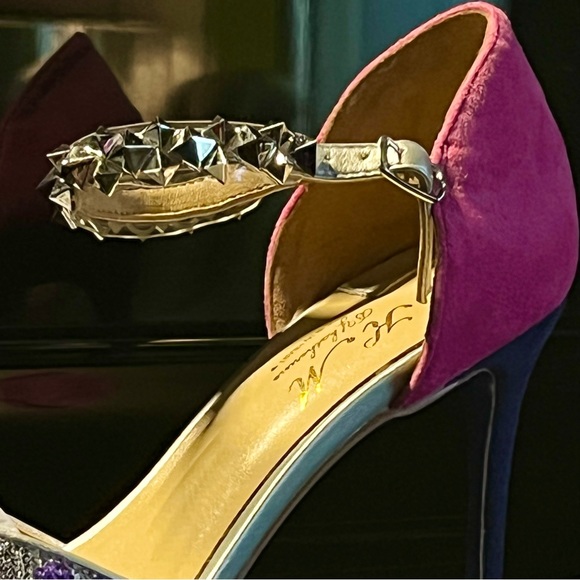 Leather - sequin heels - Picture 2 of 9